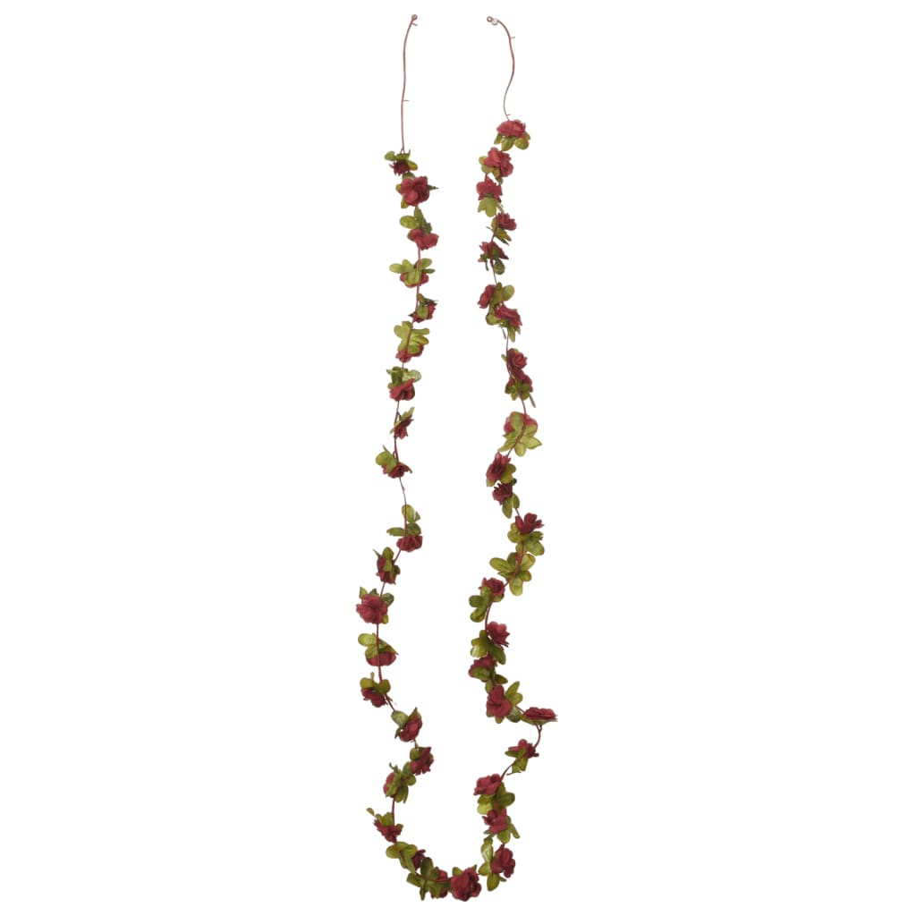 vidaXL Ghirlande de flori de Crăciun, 6 buc., roșu vin, 250 cm vidaXL Ghirlande de flori de Crăciun, 6 buc., roșu vin, 250 cm