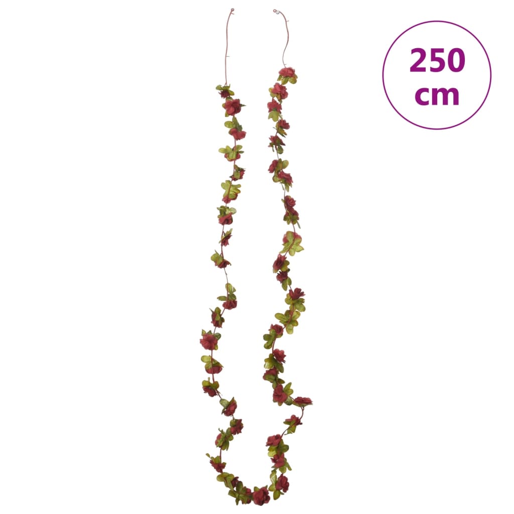vidaXL Ghirlande de flori de Crăciun, 6 buc., roșu vin, 250 cm vidaXL Ghirlande de flori de Crăciun, 6 buc., roșu vin, 250 cm
