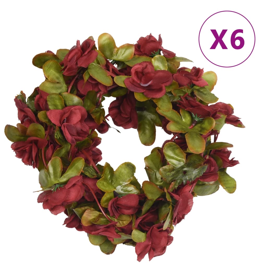 vidaXL Ghirlande de flori de Crăciun, 6 buc., roșu vin, 250 cm vidaXL Ghirlande de flori de Crăciun, 6 buc., roșu vin, 250 cm