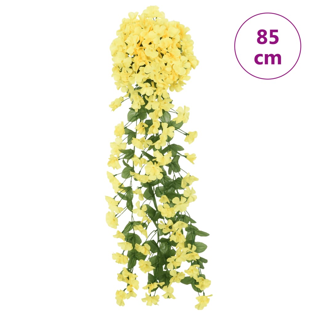 vidaXL Ghirlande de flori de Crăciun, 3 buc., galben, 85 cm vidaXL Ghirlande de flori de Crăciun, 3 buc., galben, 85 cm