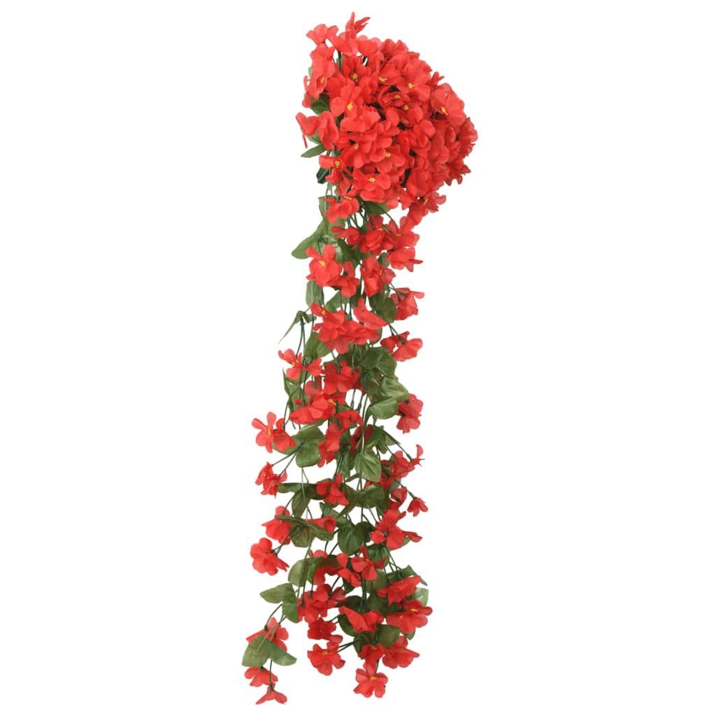 vidaXL Ghirlande de flori de Crăciun, 3 buc., roșu, 85 cm vidaXL Ghirlande de flori de Crăciun, 3 buc., roșu, 85 cm