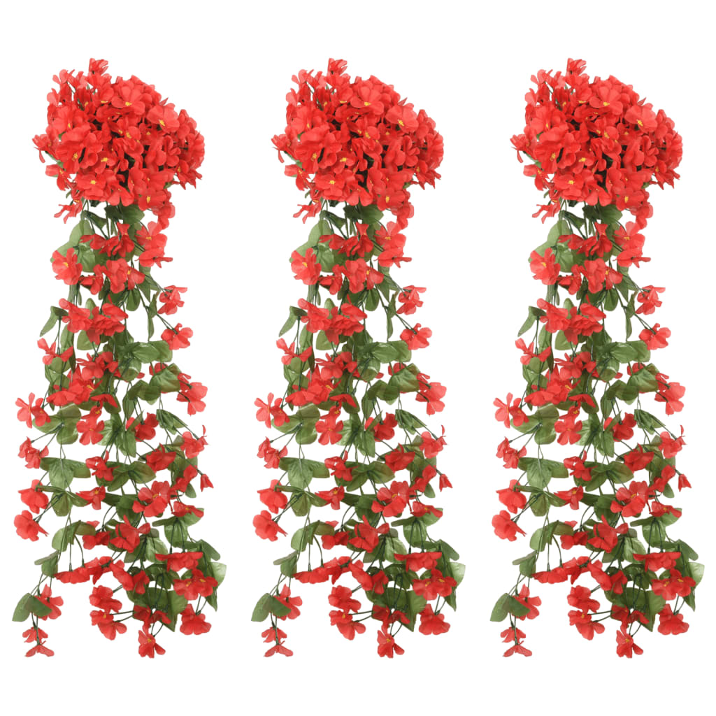 vidaXL Ghirlande de flori de Crăciun, 3 buc., roșu, 85 cm vidaXL Ghirlande de flori de Crăciun, 3 buc., roșu, 85 cm