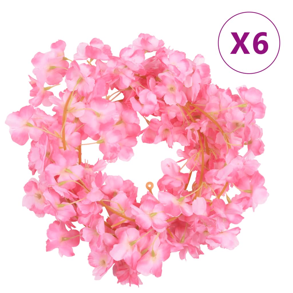 vidaXL Ghirlande de flori de Crăciun, 6 buc., roz închis, 180 cm vidaXL Ghirlande de flori de Crăciun, 6 buc., roz închis, 180 cm