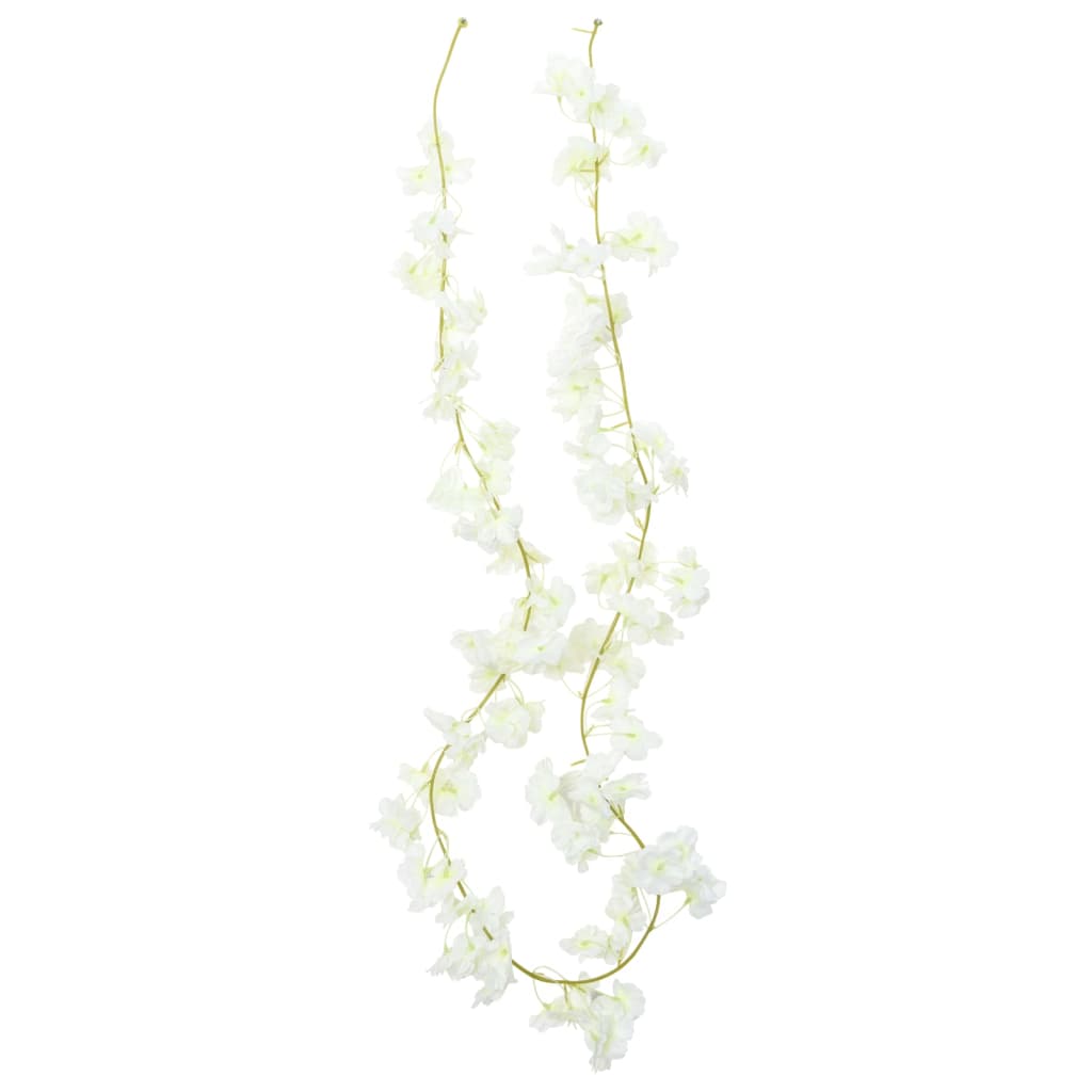 vidaXL Ghirlande de flori de Crăciun, 6 buc., alb, 180 cm vidaXL Ghirlande de flori de Crăciun, 6 buc., alb, 180 cm
