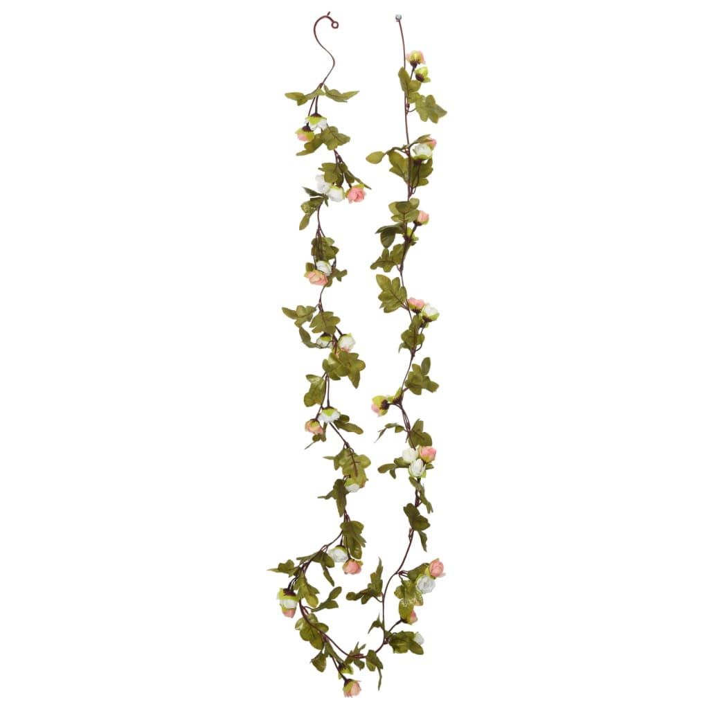 vidaXL Ghirlande de flori de Crăciun, 6 buc., șampanie, 215 cm vidaXL Ghirlande de flori de Crăciun, 6 buc., șampanie, 215 cm