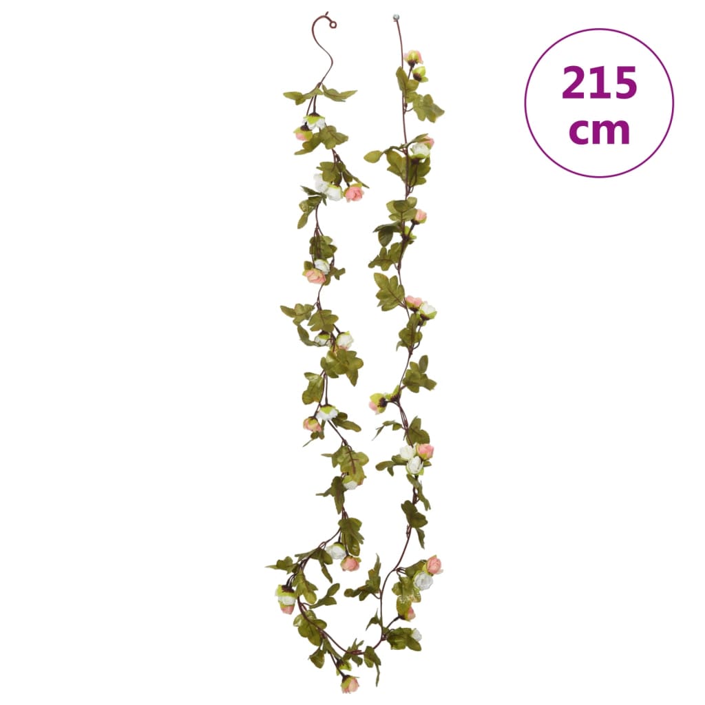 vidaXL Ghirlande de flori de Crăciun, 6 buc., șampanie, 215 cm vidaXL Ghirlande de flori de Crăciun, 6 buc., șampanie, 215 cm