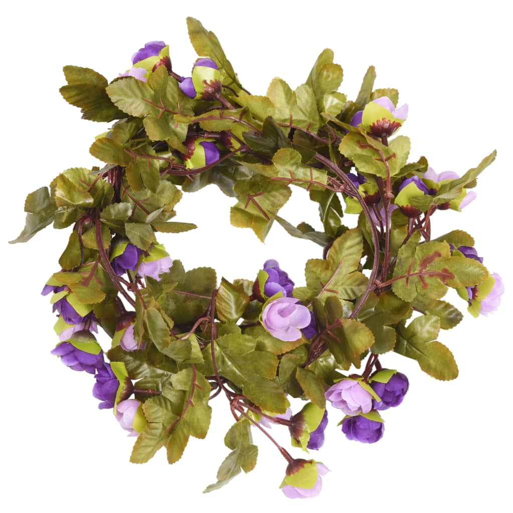 vidaXL Ghirlande de flori de Crăciun, 6 buc., violet deschis, 215 cm vidaXL Ghirlande de flori de Crăciun, 6 buc., violet deschis, 215 cm