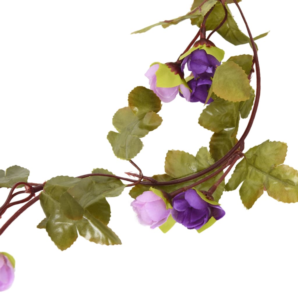 vidaXL Ghirlande de flori de Crăciun, 6 buc., violet deschis, 215 cm vidaXL Ghirlande de flori de Crăciun, 6 buc., violet deschis, 215 cm