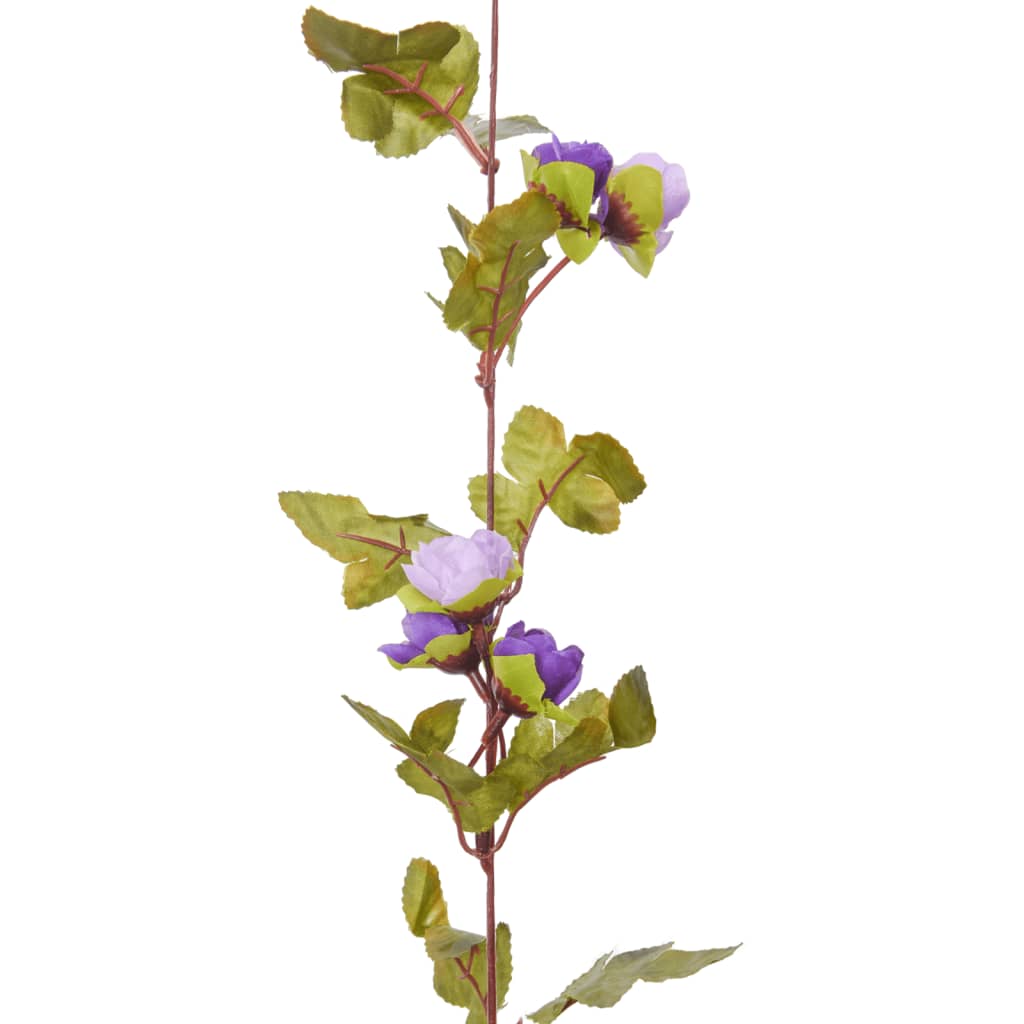 vidaXL Ghirlande de flori de Crăciun, 6 buc., violet deschis, 215 cm vidaXL Ghirlande de flori de Crăciun, 6 buc., violet deschis, 215 cm