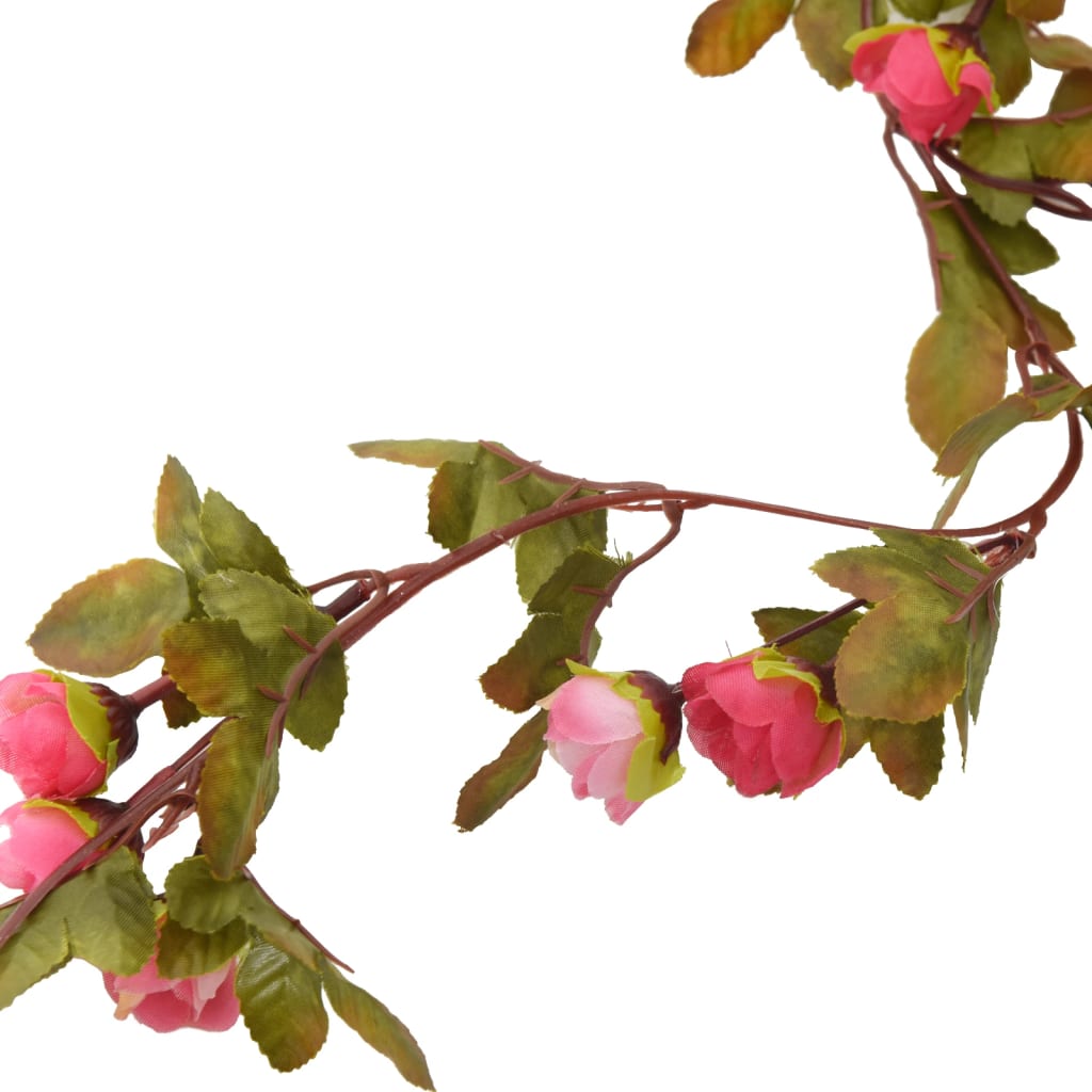 vidaXL Ghirlande de flori de Crăciun, 6 buc., roze, 215 cm vidaXL Ghirlande de flori de Crăciun, 6 buc., roze, 215 cm