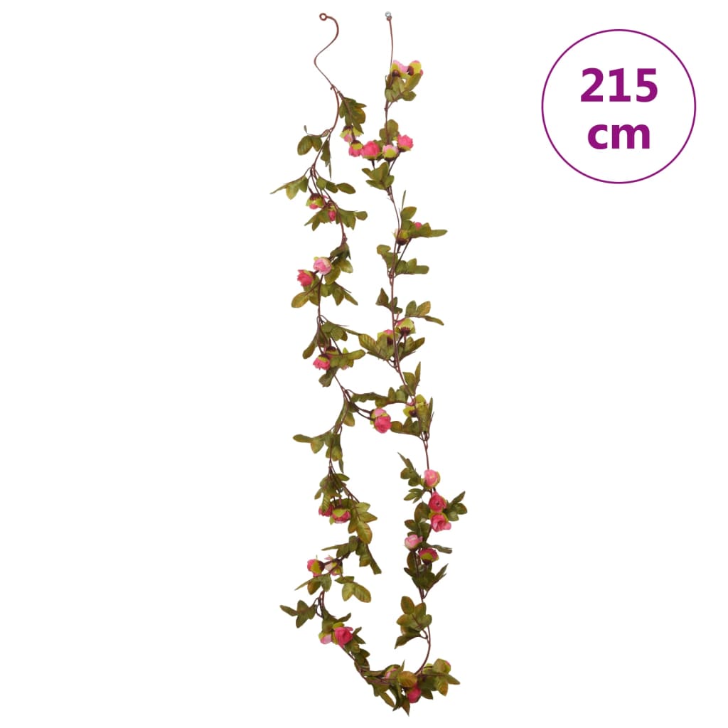 vidaXL Ghirlande de flori de Crăciun, 6 buc., roze, 215 cm vidaXL Ghirlande de flori de Crăciun, 6 buc., roze, 215 cm