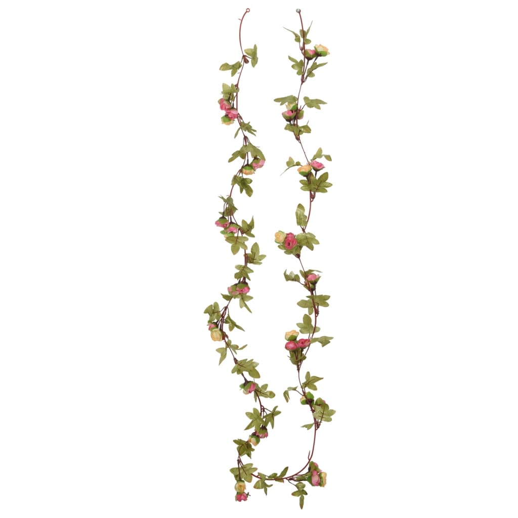vidaXL Ghirlande de flori de Crăciun, 6 buc., roz, 215 cm vidaXL Ghirlande de flori de Crăciun, 6 buc., roz, 215 cm