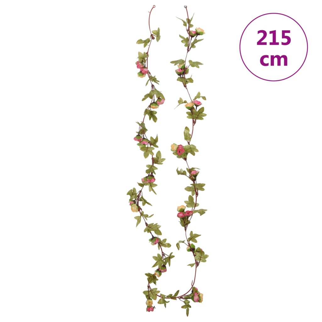 vidaXL Ghirlande de flori de Crăciun, 6 buc., roz, 215 cm vidaXL Ghirlande de flori de Crăciun, 6 buc., roz, 215 cm