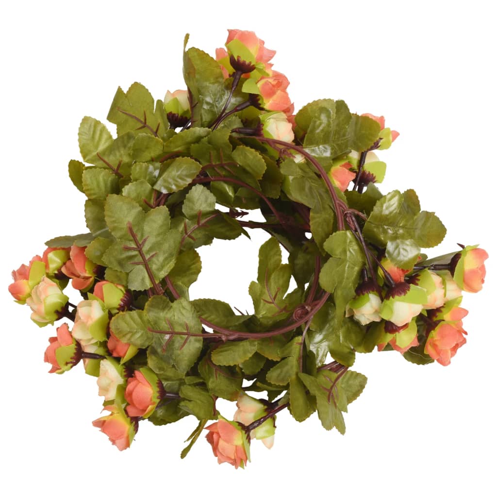 vidaXL Ghirlande de flori de Crăciun, 6 buc., roșu apus soare, 215 cm vidaXL Ghirlande de flori de Crăciun, 6 buc., roșu apus soare, 215 cm
