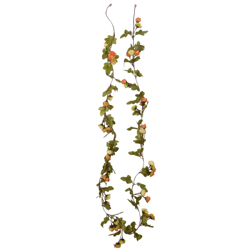 vidaXL Ghirlande de flori de Crăciun, 6 buc., roșu apus soare, 215 cm vidaXL Ghirlande de flori de Crăciun, 6 buc., roșu apus soare, 215 cm