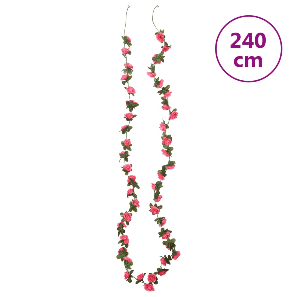 vidaXL Ghirlande de flori de Crăciun, 6 buc., roz roșu, 240 cm vidaXL Ghirlande de flori de Crăciun, 6 buc., roz roșu, 240 cm