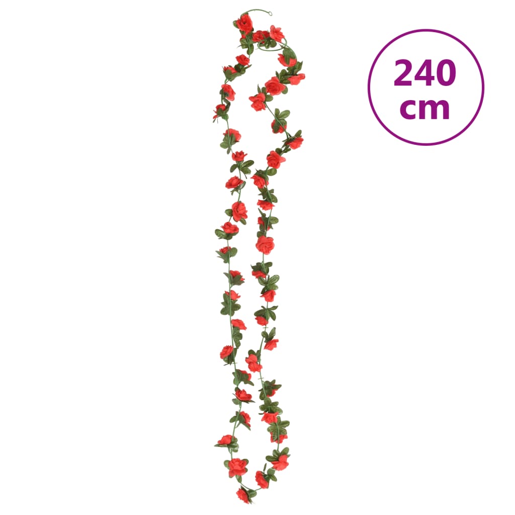vidaXL Ghirlande de flori de Crăciun, 6 buc., roșu, 240 cm vidaXL Ghirlande de flori de Crăciun, 6 buc., roșu, 240 cm