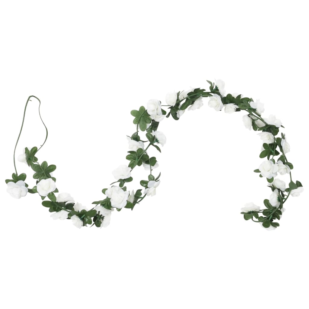 vidaXL Ghirlande de flori de Crăciun, 6 buc., alb, 240 cm vidaXL Ghirlande de flori de Crăciun, 6 buc., alb, 240 cm