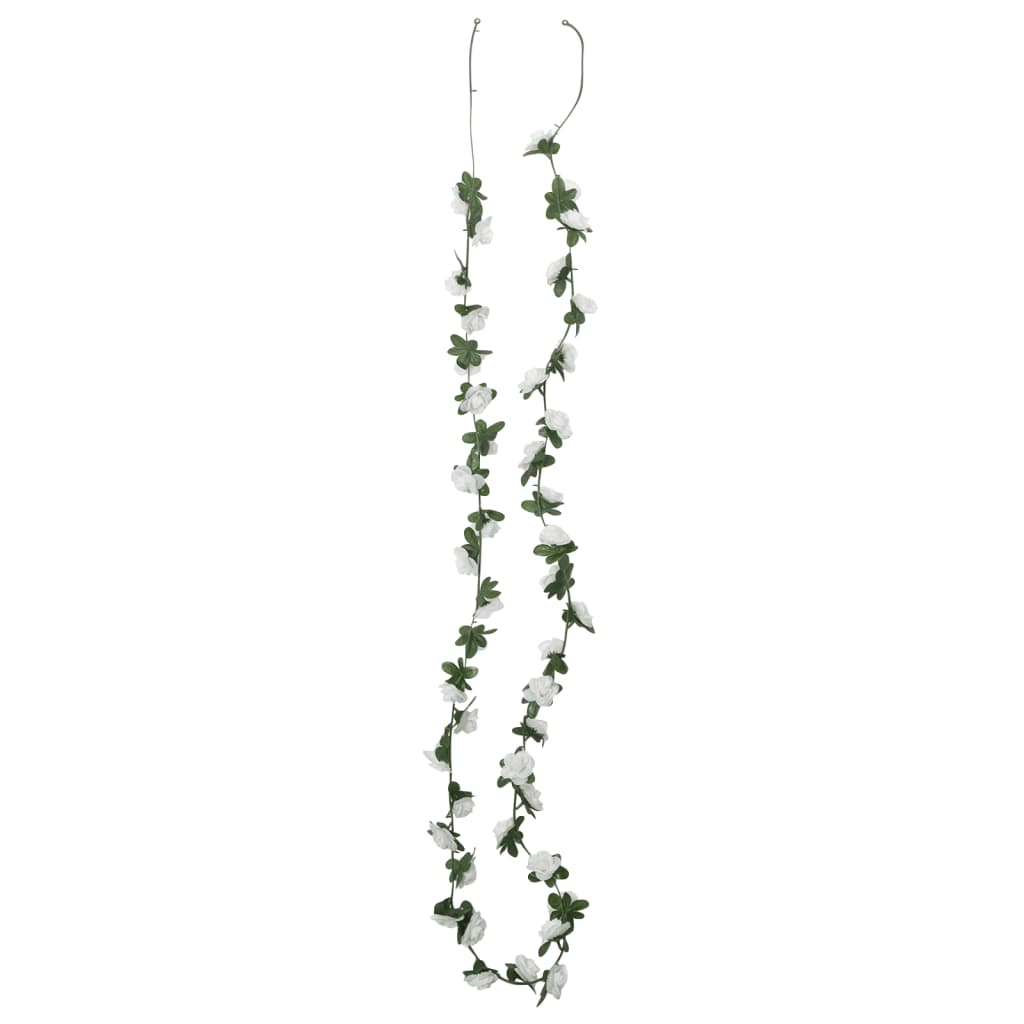 vidaXL Ghirlande de flori de Crăciun, 6 buc., alb, 240 cm vidaXL Ghirlande de flori de Crăciun, 6 buc., alb, 240 cm