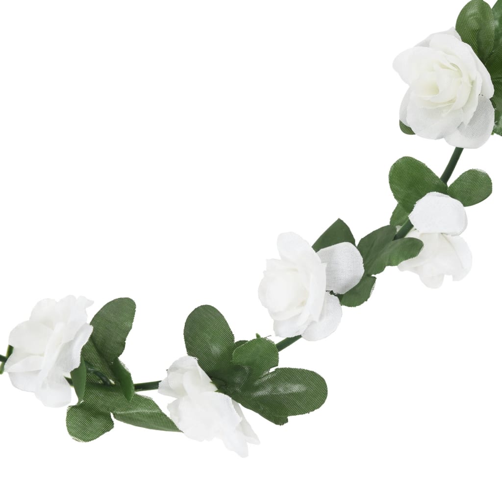 vidaXL Ghirlande de flori de Crăciun, 6 buc., alb, 240 cm vidaXL Ghirlande de flori de Crăciun, 6 buc., alb, 240 cm