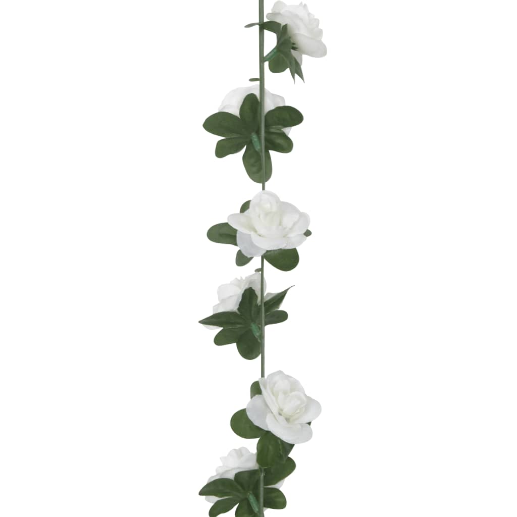 vidaXL Ghirlande de flori de Crăciun, 6 buc., alb, 240 cm vidaXL Ghirlande de flori de Crăciun, 6 buc., alb, 240 cm