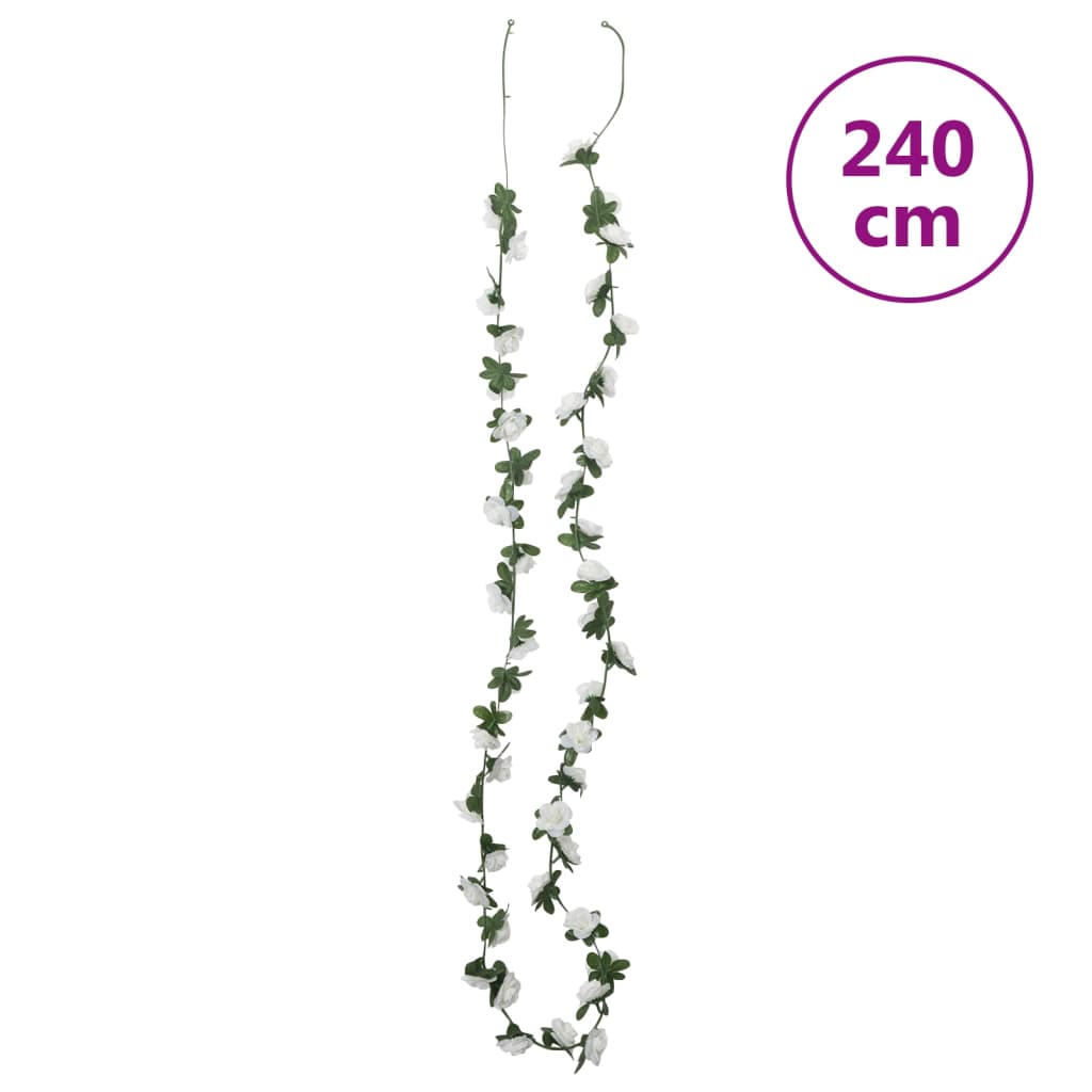 vidaXL Ghirlande de flori de Crăciun, 6 buc., alb, 240 cm vidaXL Ghirlande de flori de Crăciun, 6 buc., alb, 240 cm