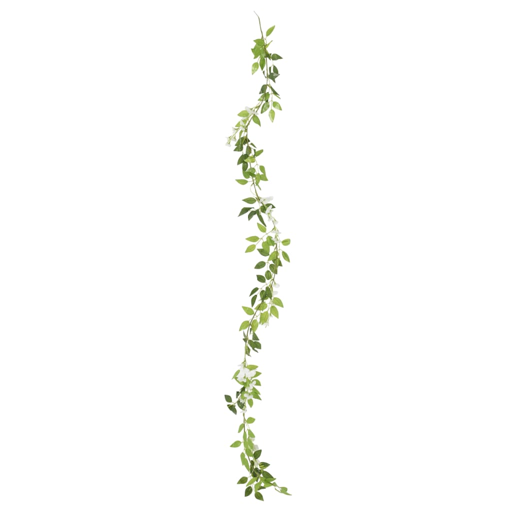 vidaXL Ghirlande de flori de Crăciun, 6 buc., alb, 200 cm vidaXL Ghirlande de flori de Crăciun, 6 buc., alb, 200 cm