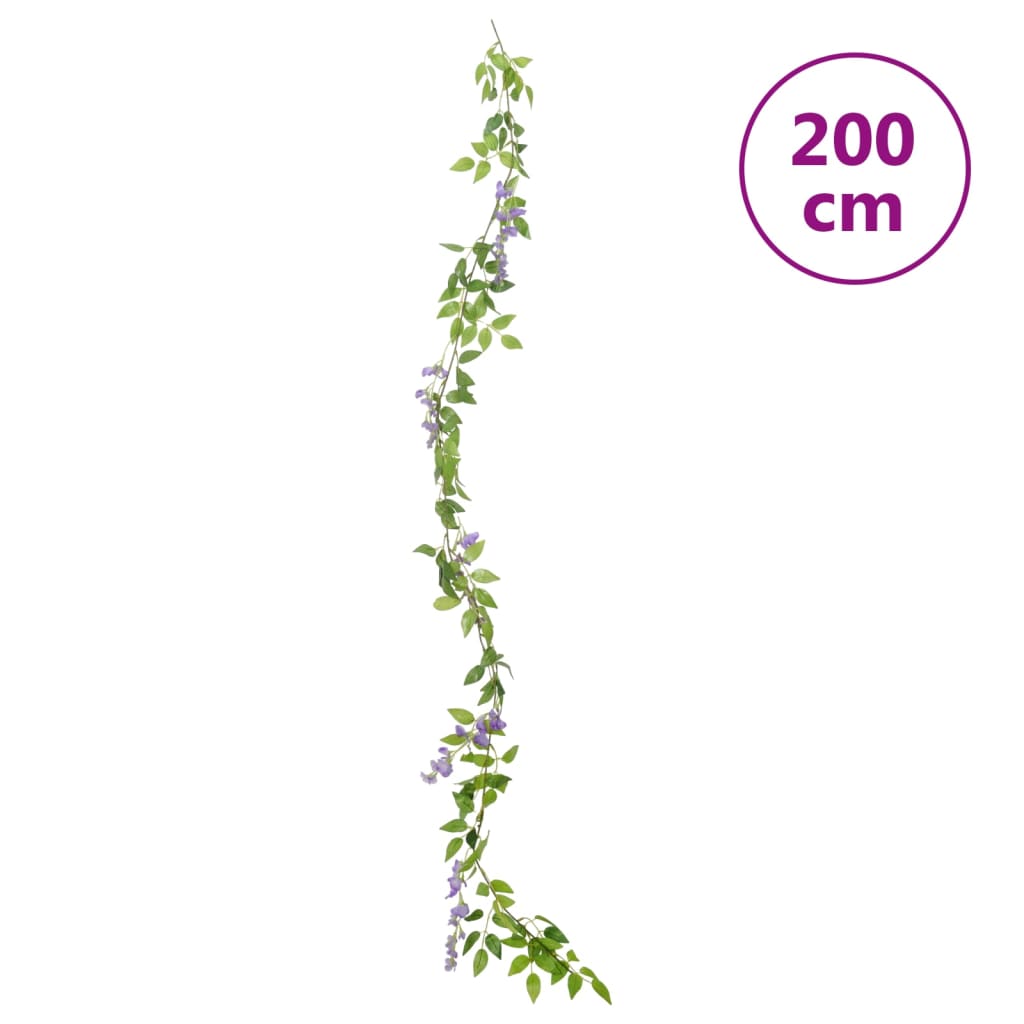 vidaXL Ghirlande de flori de Crăciun, 6 buc., violet, 200 cm vidaXL Ghirlande de flori de Crăciun, 6 buc., violet, 200 cm