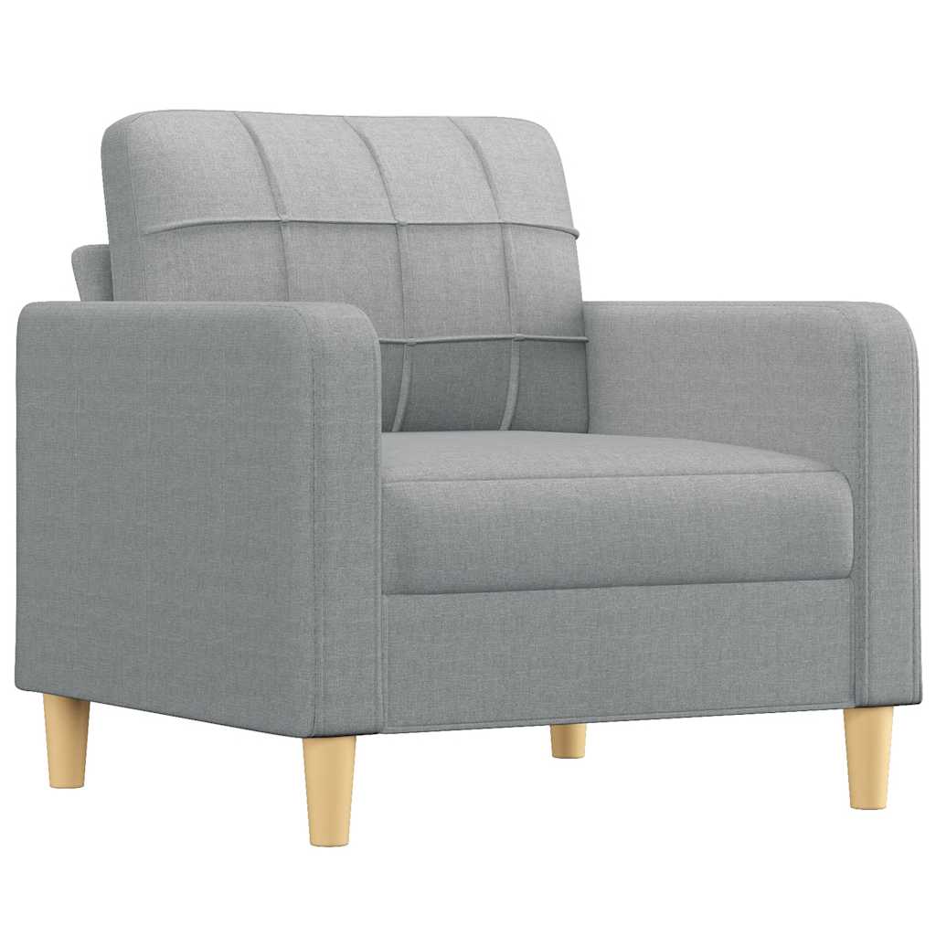 vidaXL Fotoliu canapea, gri deschis, 60 cm, material textil