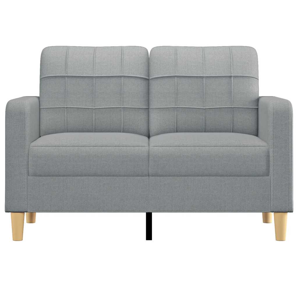 vidaXL Canapea cu 2 locuri, gri deschis, 120 cm, material textil