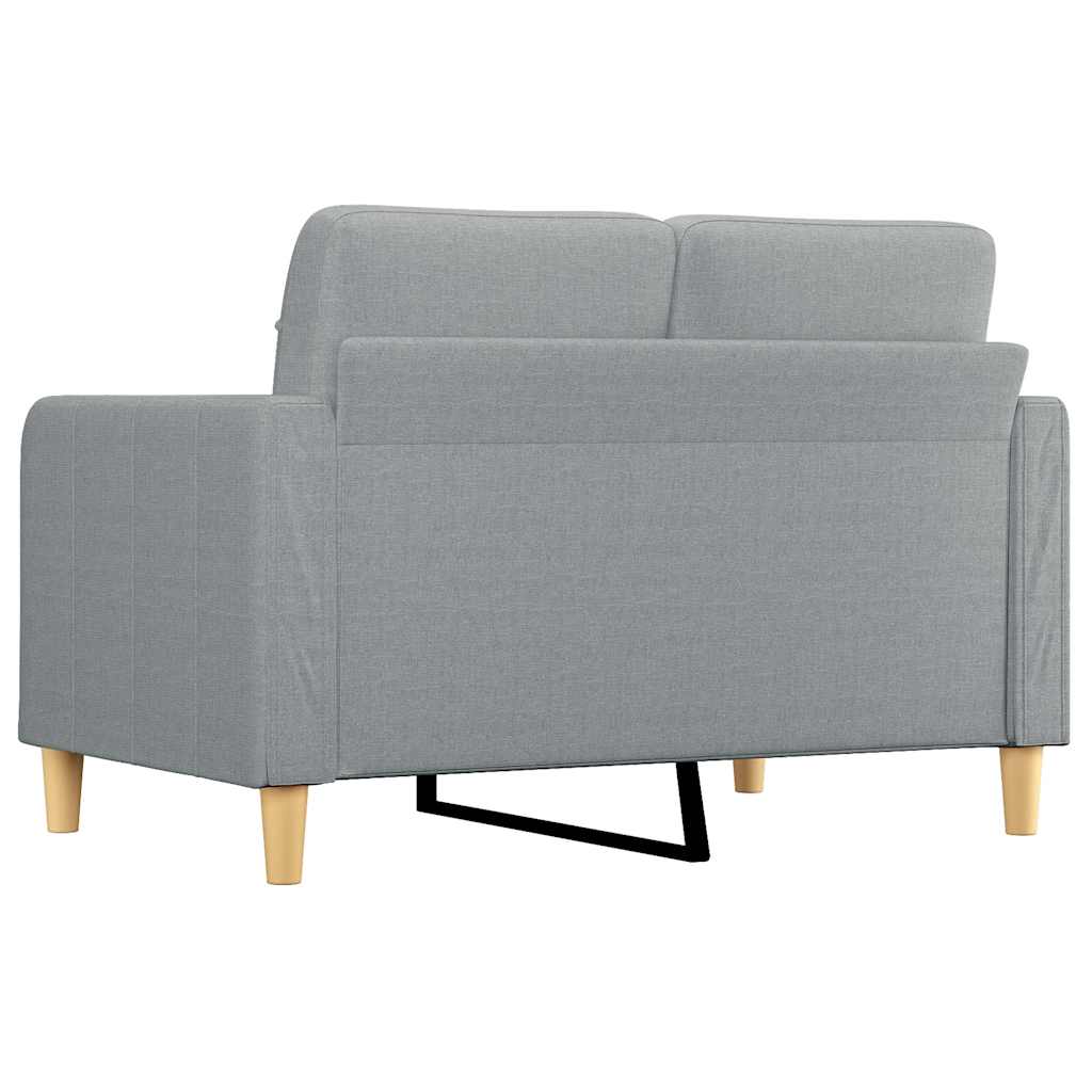 vidaXL Canapea cu 2 locuri, gri deschis, 120 cm, material textil