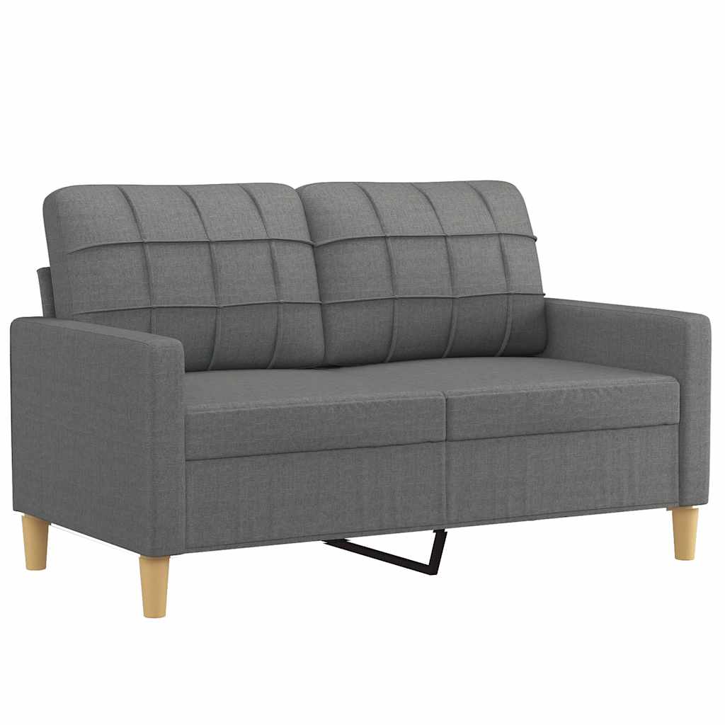 vidaXL Canapea cu 2 locuri, gri închis, 120 cm, material textil