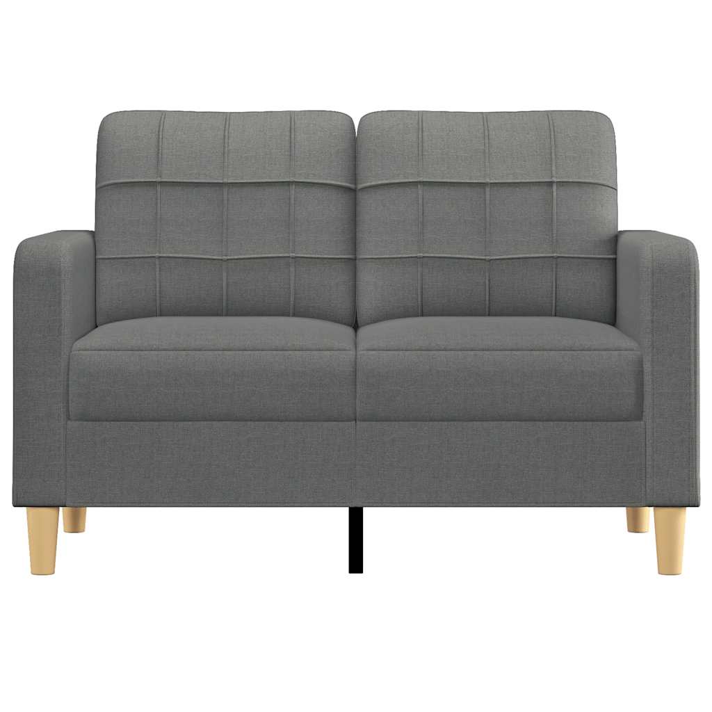 vidaXL Canapea cu 2 locuri, gri închis, 120 cm, material textil
