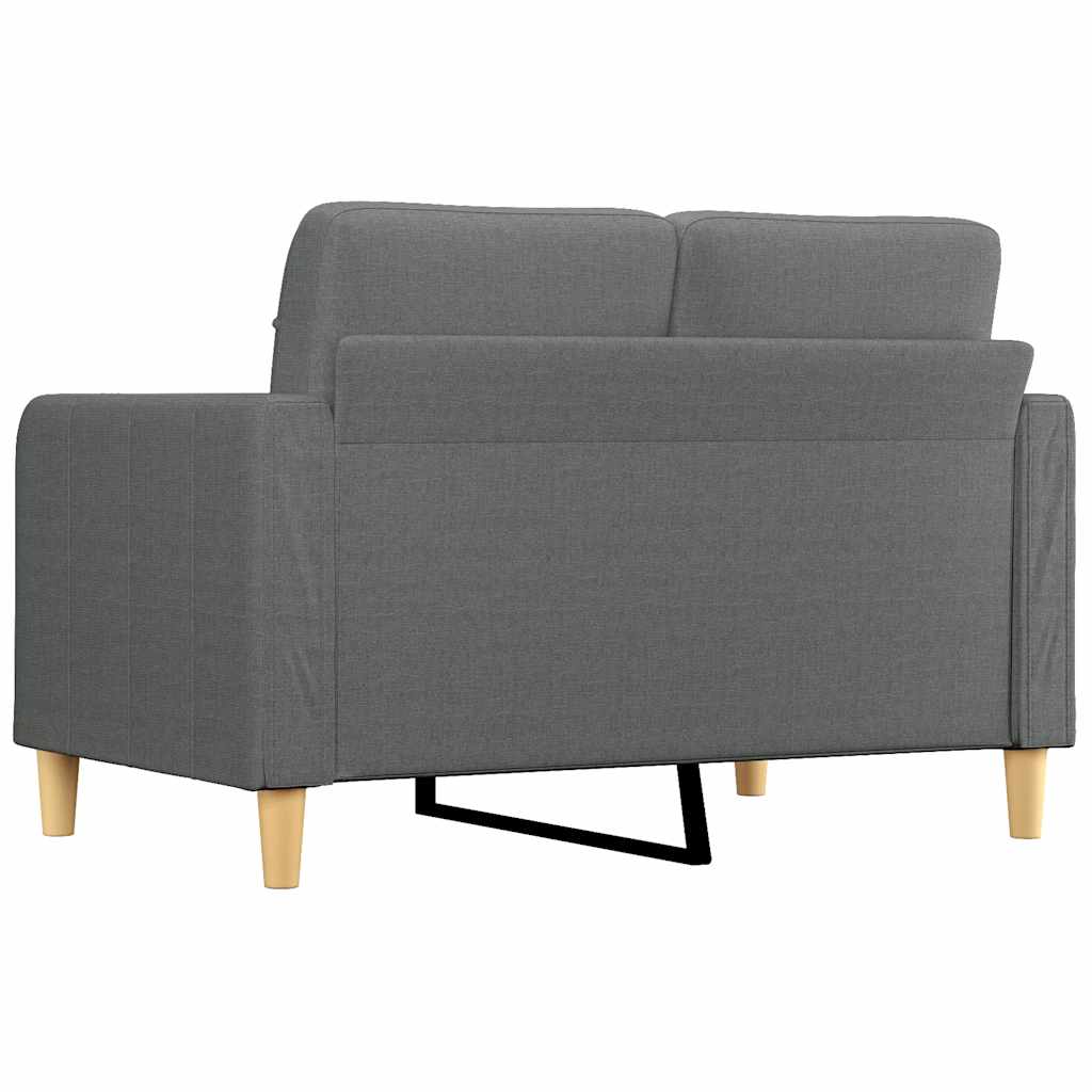 vidaXL Canapea cu 2 locuri, gri închis, 120 cm, material textil