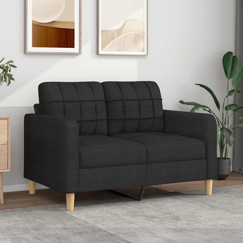 vidaXL Canapea cu 2 locuri, negru, 120 cm, material textil vidaXL Canapea cu 2 locuri, negru, 120 cm, material textil