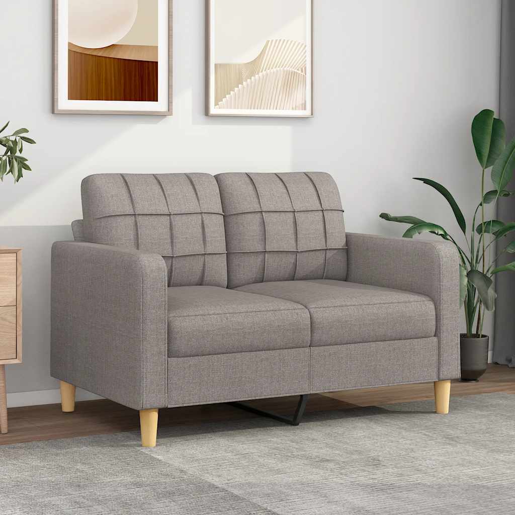 vidaXL Canapea cu 2 locuri, gri taupe, 120 cm, material textil vidaXL Canapea cu 2 locuri, gri taupe, 120 cm, material textil