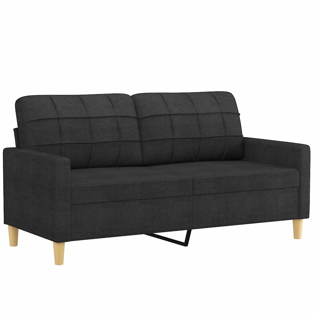 vidaXL Canapea cu 2 locuri, negru, 140 cm, material textil