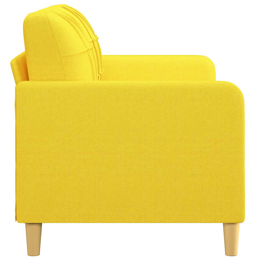 vidaXL Canapea cu 2 locuri, galben deschis, 140 cm, material textil vidaXL Canapea cu 2 locuri, galben deschis, 140 cm, material textil