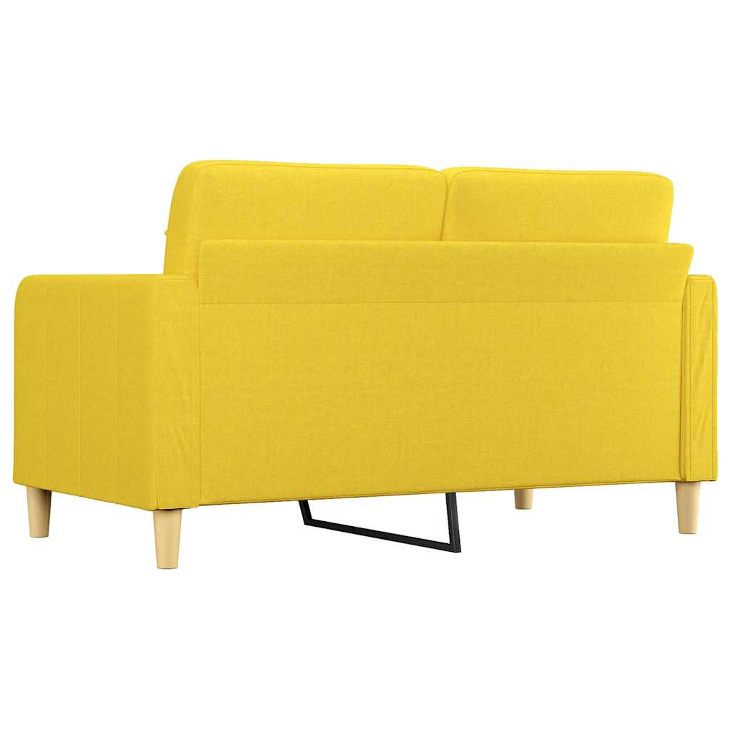 vidaXL Canapea cu 2 locuri, galben deschis, 140 cm, material textil vidaXL Canapea cu 2 locuri, galben deschis, 140 cm, material textil