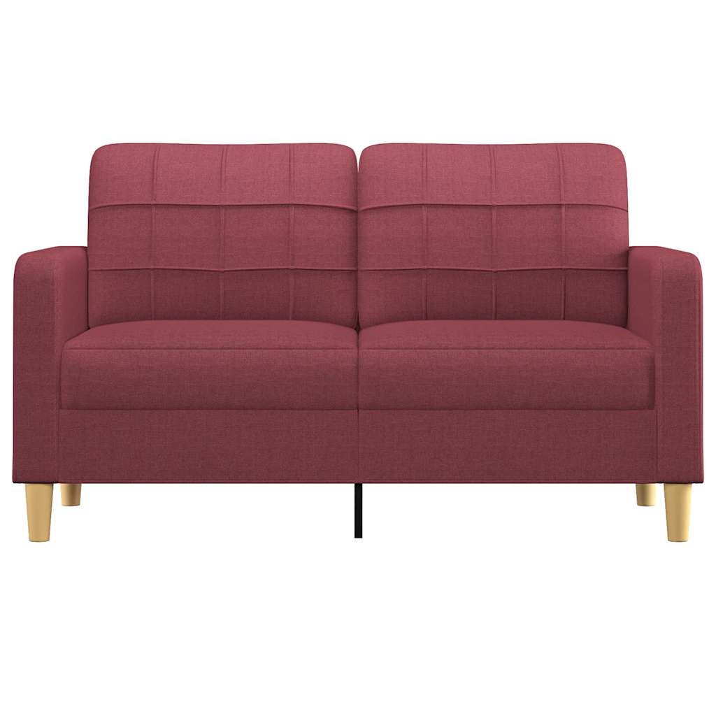 vidaXL Canapea cu 2 locuri, roșu vin, 140 cm, material textil