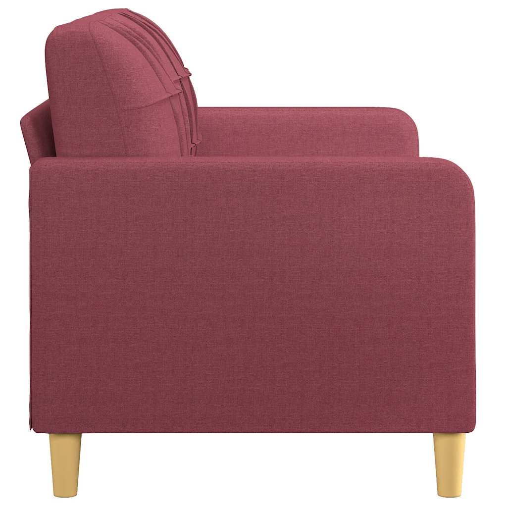 vidaXL Canapea cu 2 locuri, roșu vin, 140 cm, material textil