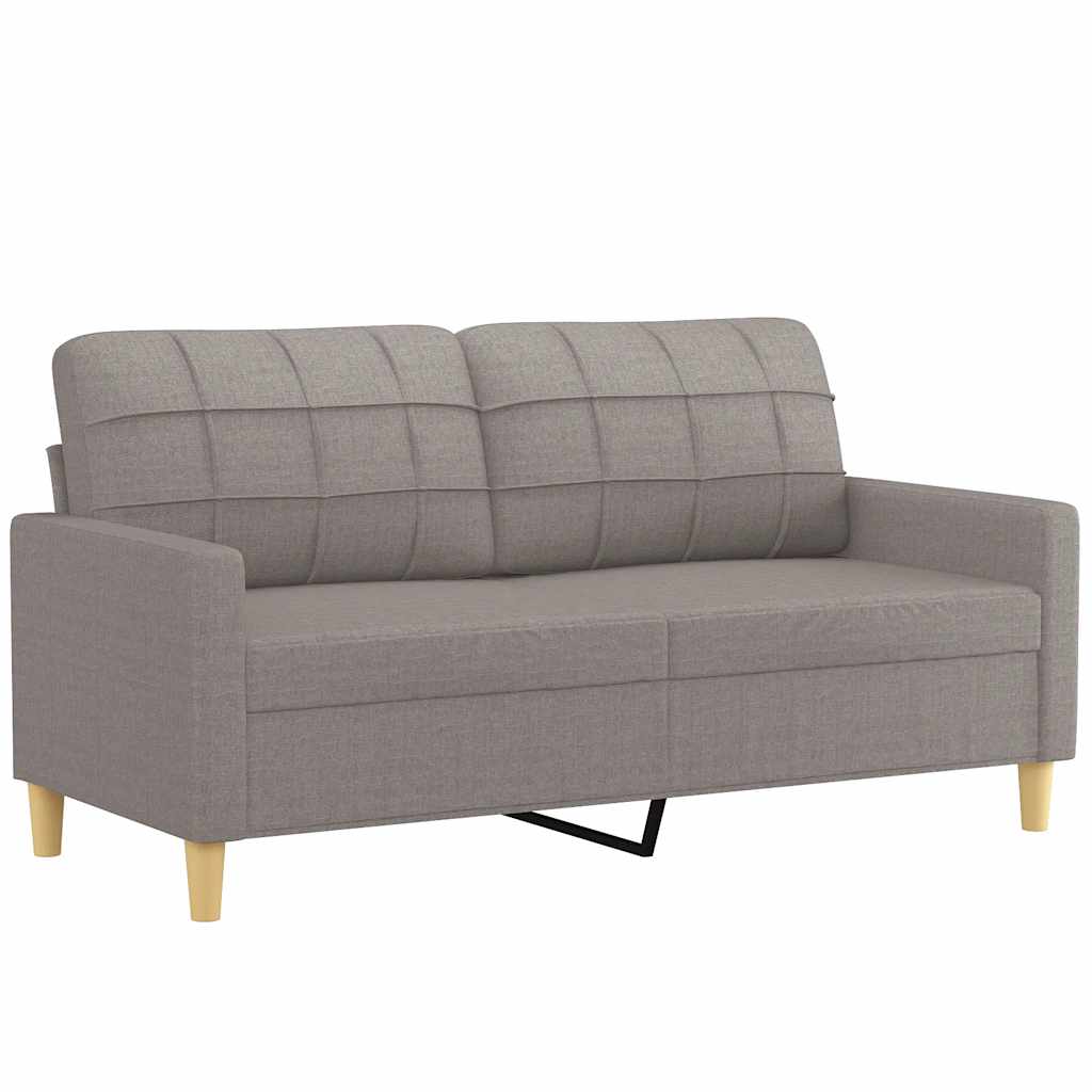 vidaXL Canapea cu 2 locuri, gri taupe, 140 cm, material textil vidaXL Canapea cu 2 locuri, gri taupe, 140 cm, material textil