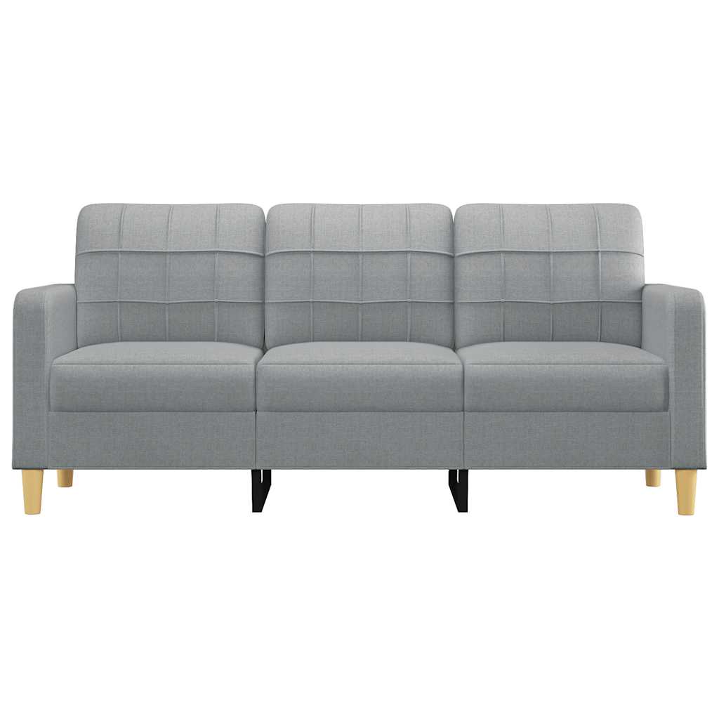vidaXL Canapea cu 3 locuri, gri deschis, material 180CM textil
