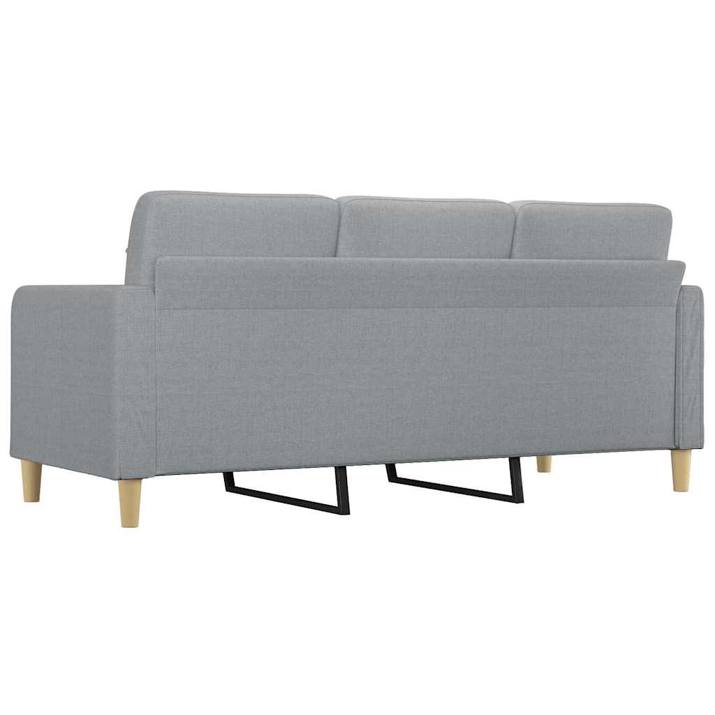 vidaXL Canapea cu 3 locuri, gri deschis, material 180CM textil