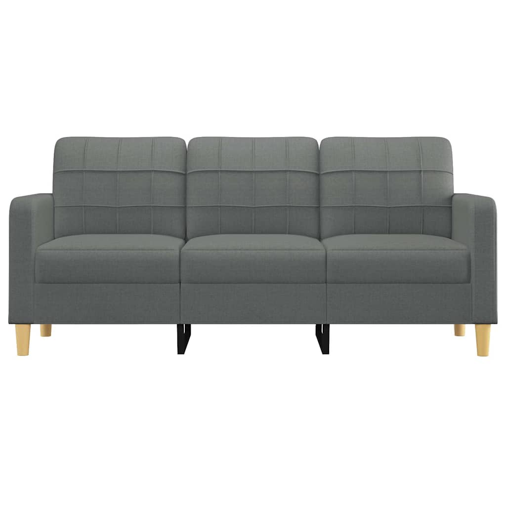vidaXL Canapea cu 3 locuri, gri închis, 180 cm, material textil vidaXL Canapea cu 3 locuri, gri închis, 180 cm, material textil
