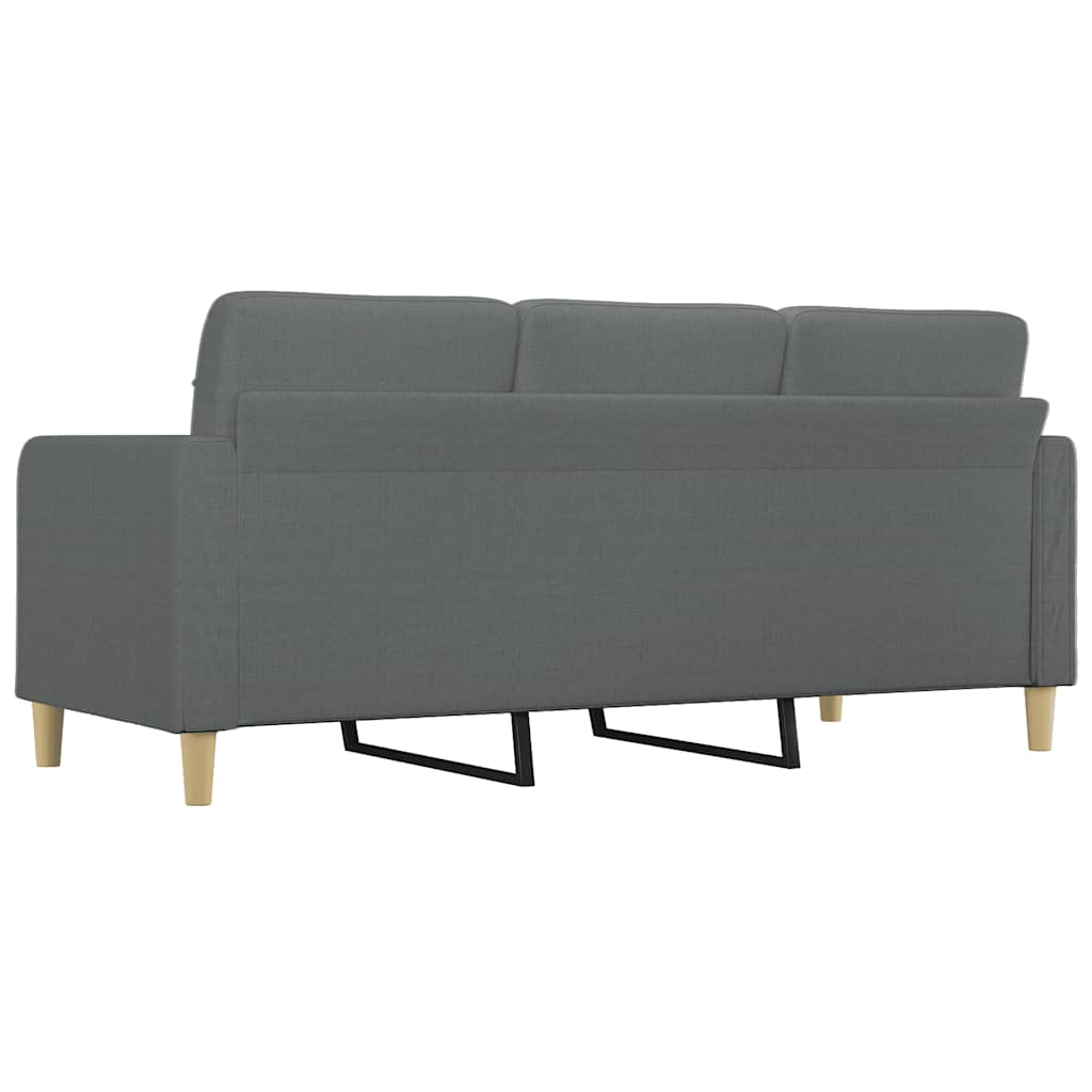 vidaXL Canapea cu 3 locuri, gri închis, 180 cm, material textil vidaXL Canapea cu 3 locuri, gri închis, 180 cm, material textil