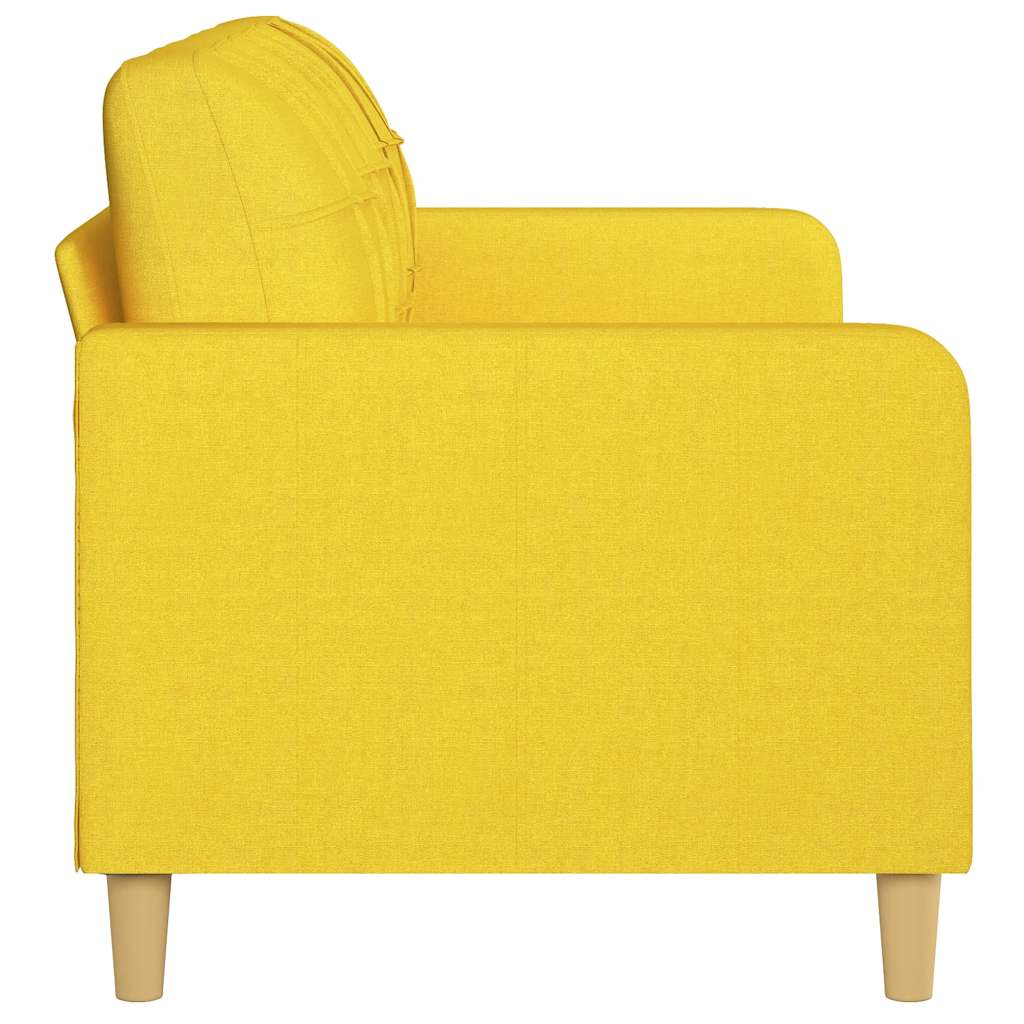 vidaXL Canapea cu 3 locuri, galben deschis, 180 cm, material textil vidaXL Canapea cu 3 locuri, galben deschis, 180 cm, material textil