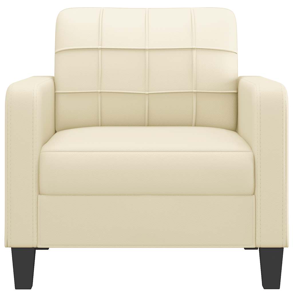 vidaXL Canapea de o persoană, crem, 60 cm, piele ecologică vidaXL Canapea de o persoană, crem, 60 cm, piele ecologică