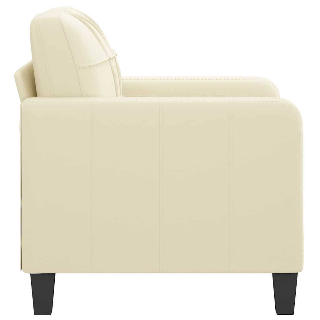 vidaXL Canapea de o persoană, crem, 60 cm, piele ecologică vidaXL Canapea de o persoană, crem, 60 cm, piele ecologică