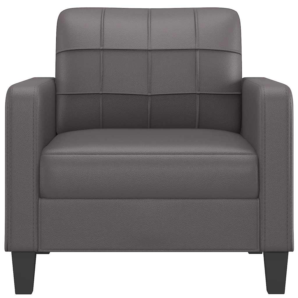 vidaXL Canapea de o persoană, gri, 60 cm, piele ecologică vidaXL Canapea de o persoană, gri, 60 cm, piele ecologică